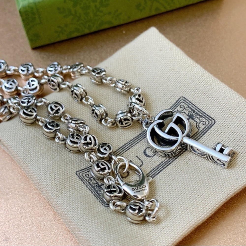 Gucci Silver Key Pendant Necklace